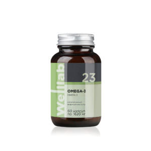 БАД с омега-3 в высокой концентрации Welllab OMEGA-3, 60 капсул